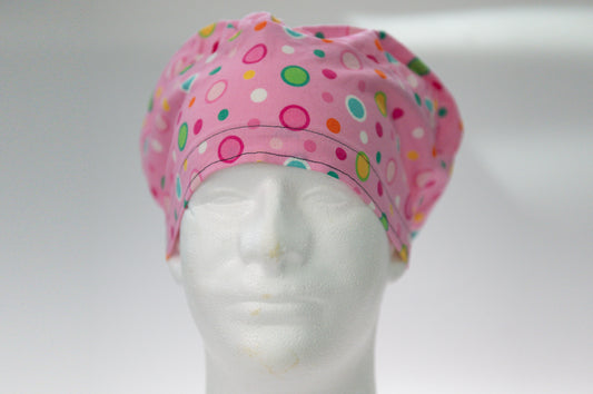 Pastel Dots on Pink Sprite Style Surgical Hat