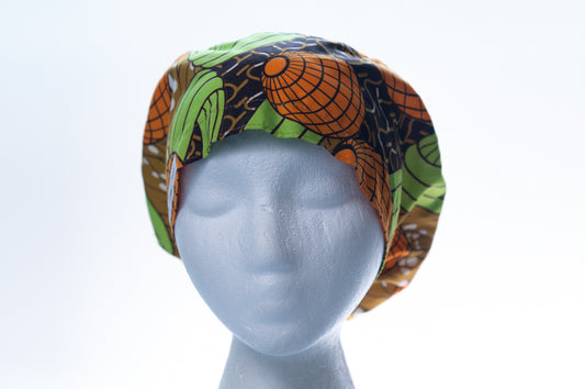 African Orange and Green Pattern Sprite Style Surgical Hat