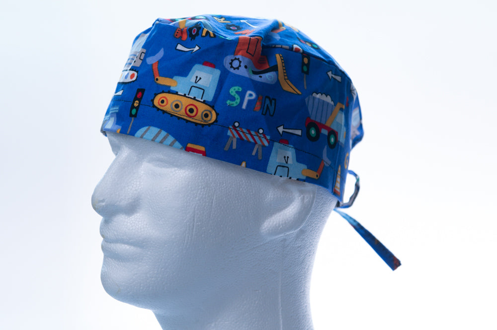 Construction Vehicles Classic Style Surgical Hat