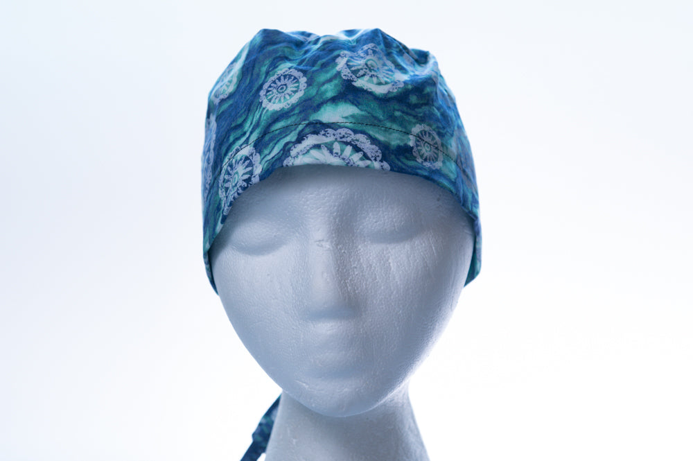 Ocean Pattern Classic Style Surgical Hat