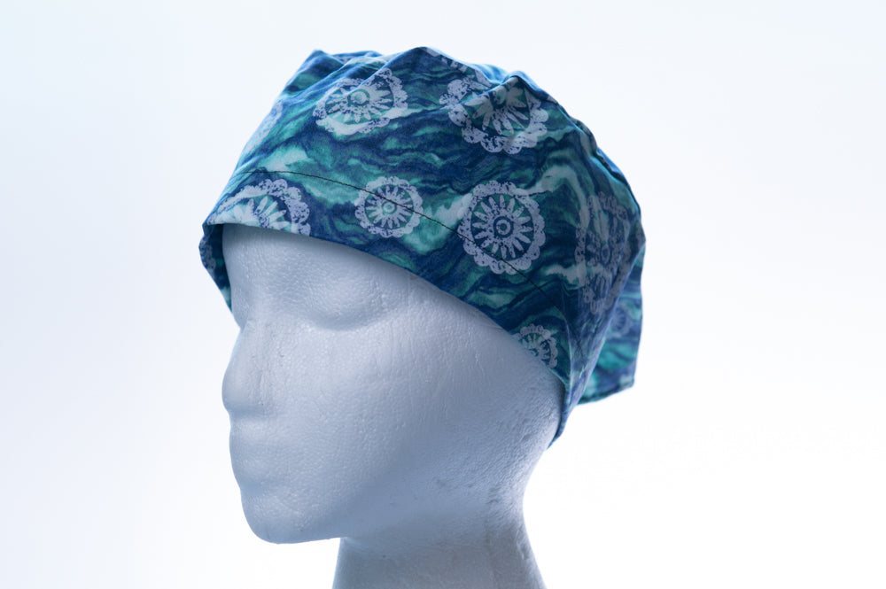 Ocean Pattern Classic Style Surgical Hat