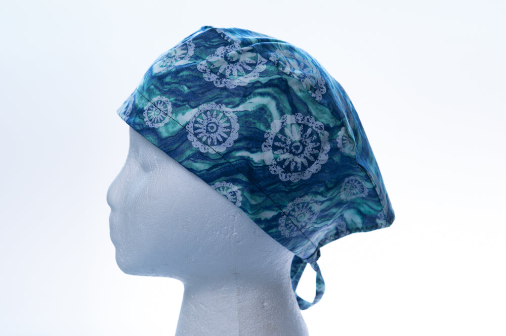 Ocean Pattern Classic Style Surgical Hat