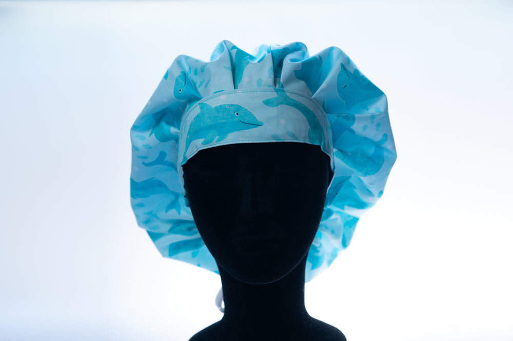 Dolphin Dreams Bouffant Style Surgical Hat