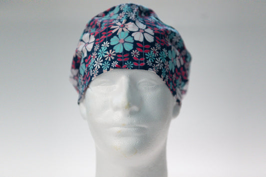 Petite Blue Flowers Sprite Style Surgical Hat