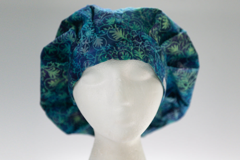 Batik Fall Leaves Bouffant Style Surgical Hat