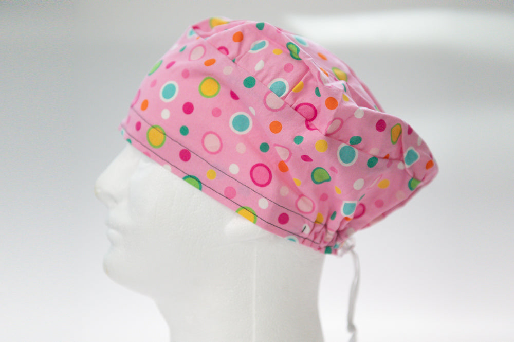 Pastel Dots on Pink Sprite Style Surgical Hat