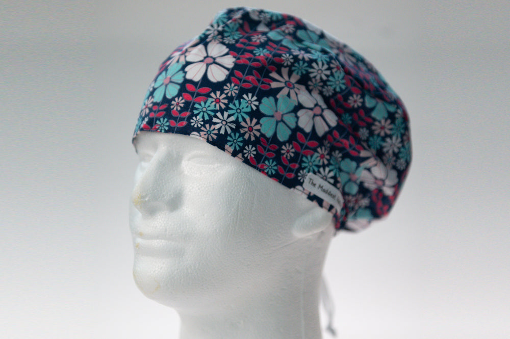 Petite Blue Flowers Sprite Style Surgical Hat