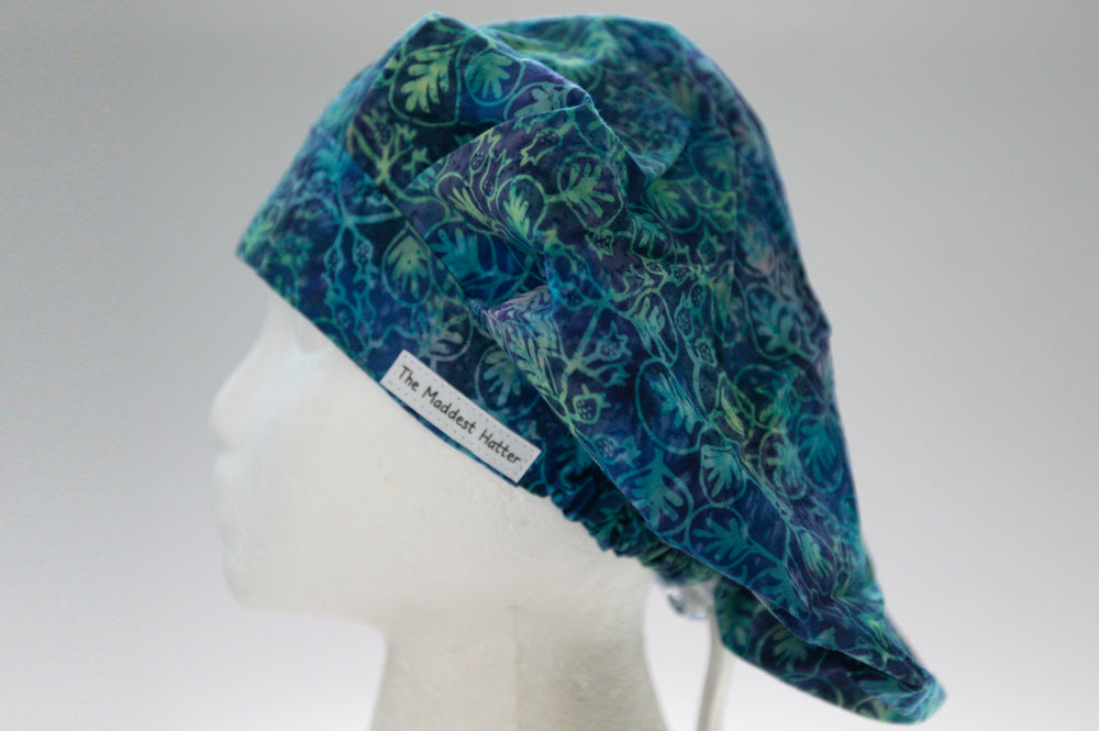 Batik Fall Leaves Bouffant Style Surgical Hat