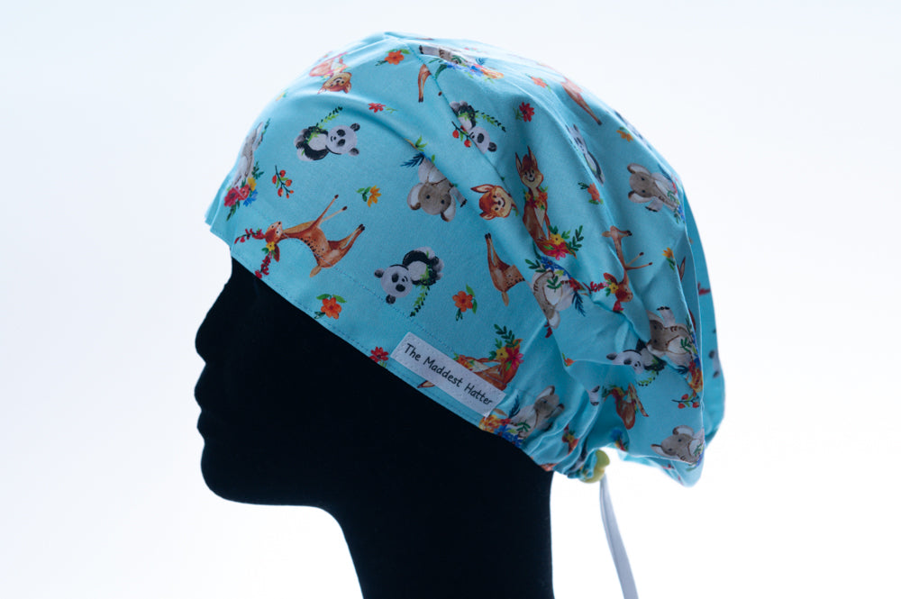 Playful Animals Sprite Style Surgical Hat