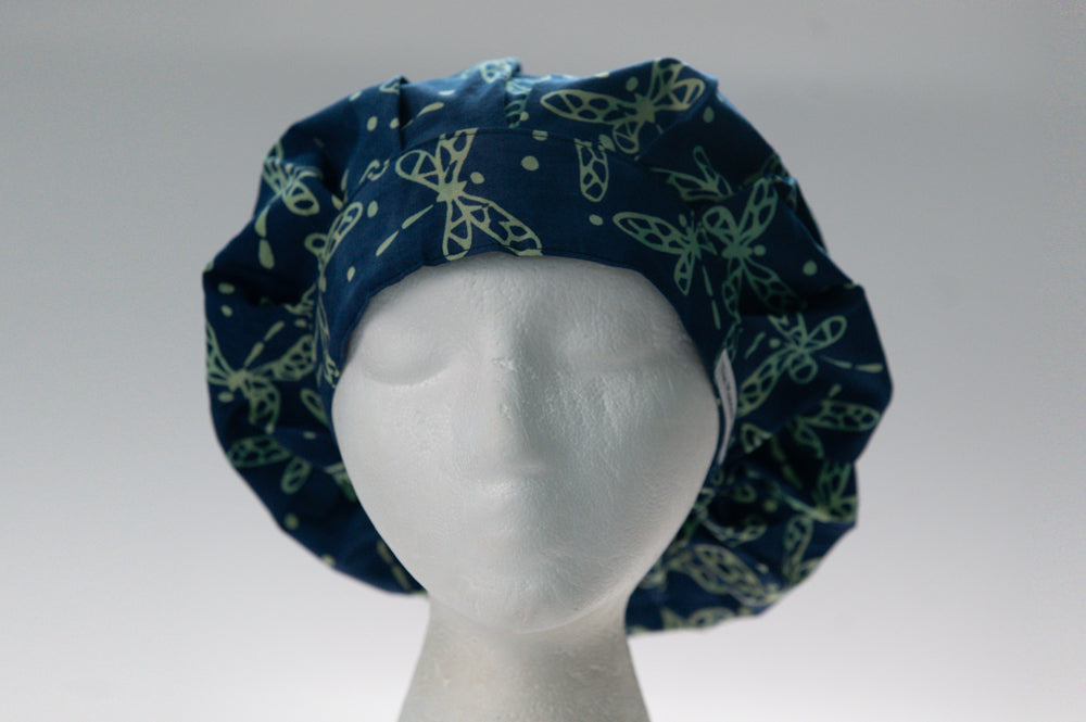 Batik Dragonflies Bouffant Style Surgical Hat