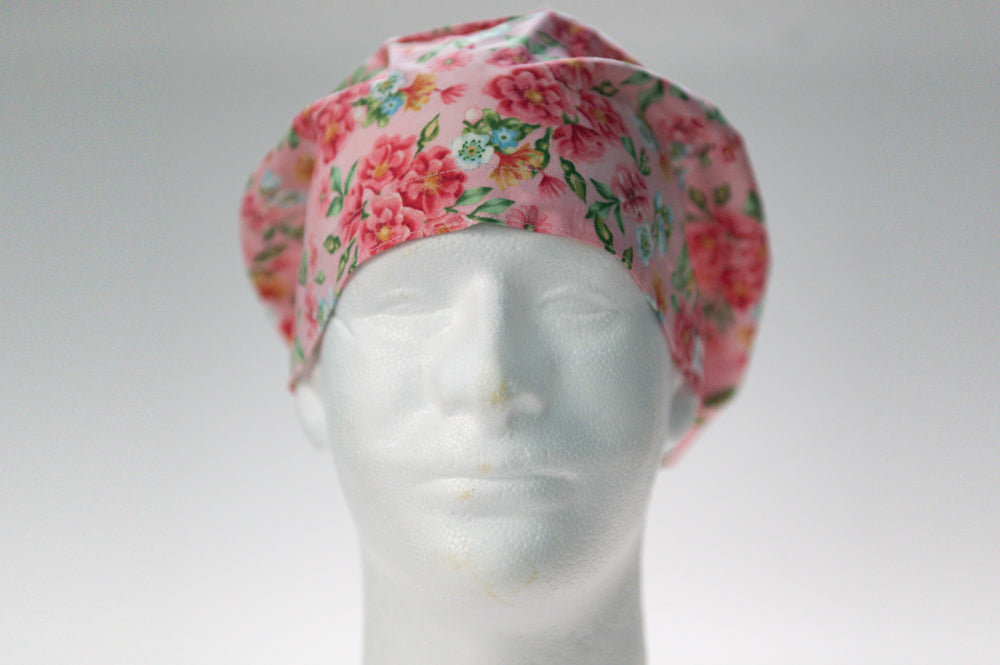 Pretty in Pink Flowers Sprite Style Surgical Hat