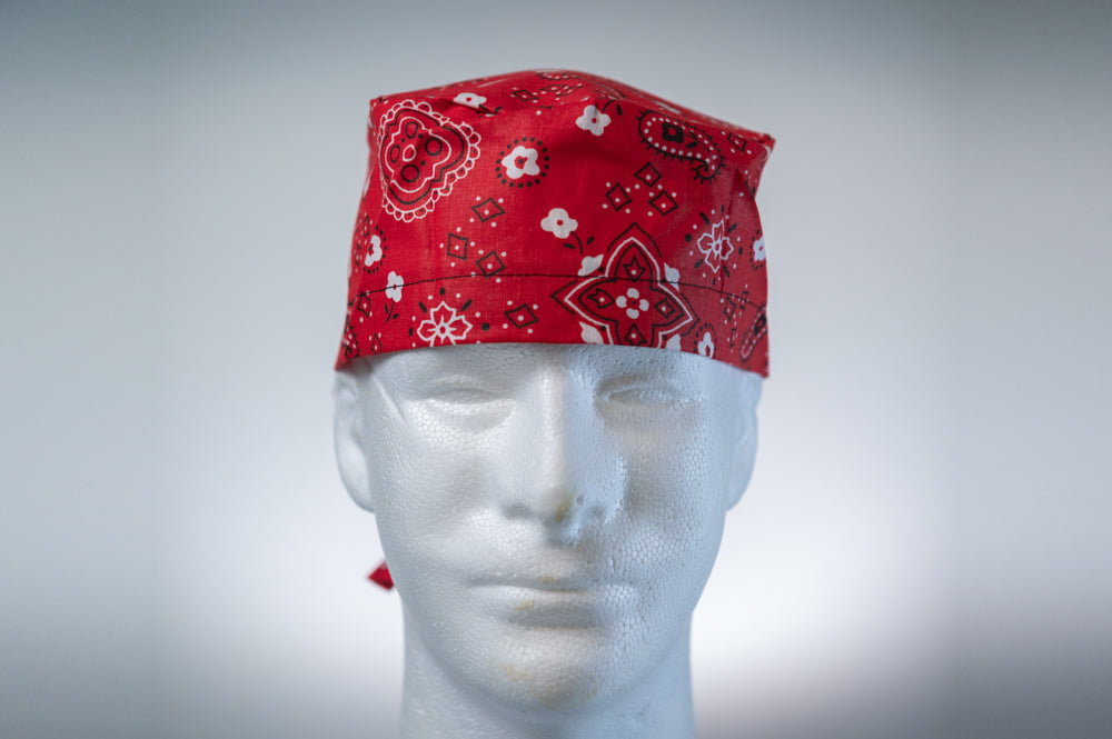 Red Bandana Classic Style Surgical Hat