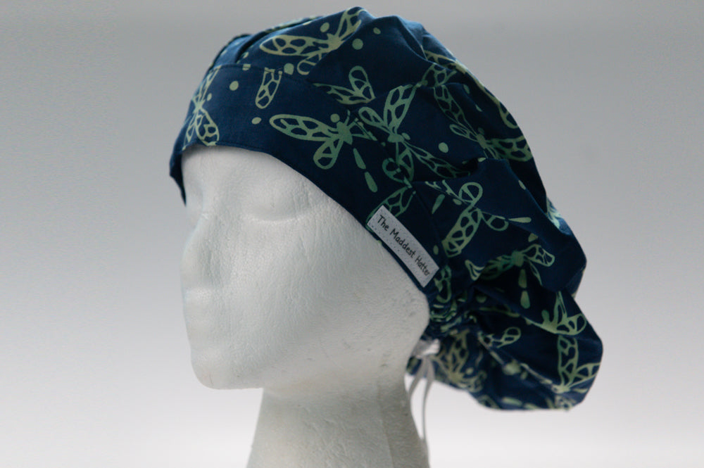 Batik Dragonflies Bouffant Style Surgical Hat