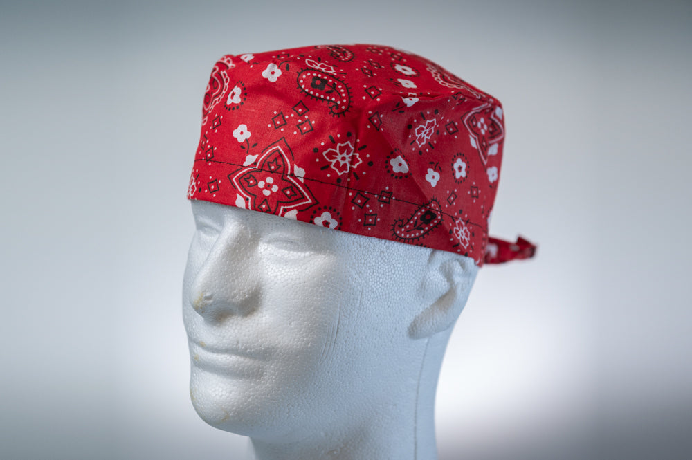 Red Bandana Classic Style Surgical Hat