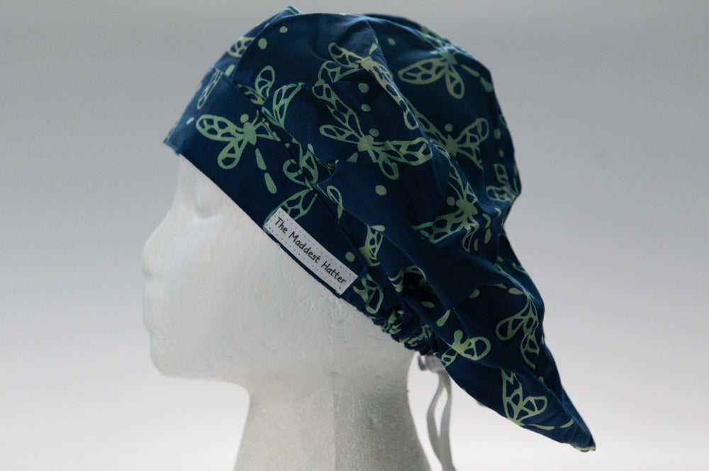 Batik Dragonflies Bouffant Style Surgical Hat