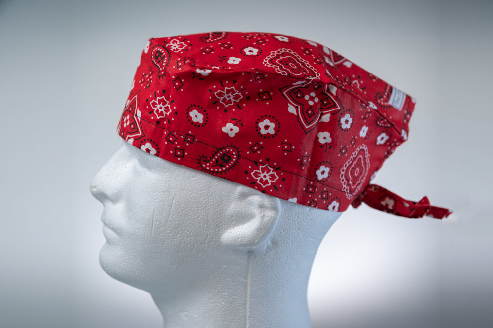 Red Bandana Classic Style Surgical Hat