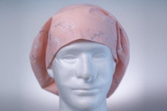 Calming Pink Flowers Hattie Style Surgical Hat