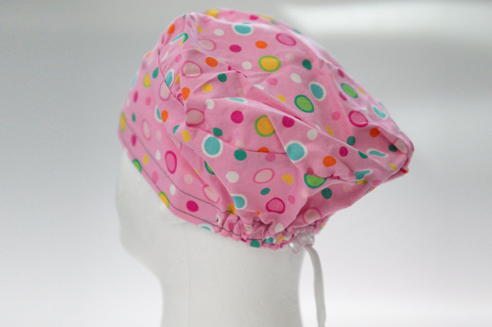 Pastel Dots on Pink Sprite Style Surgical Hat