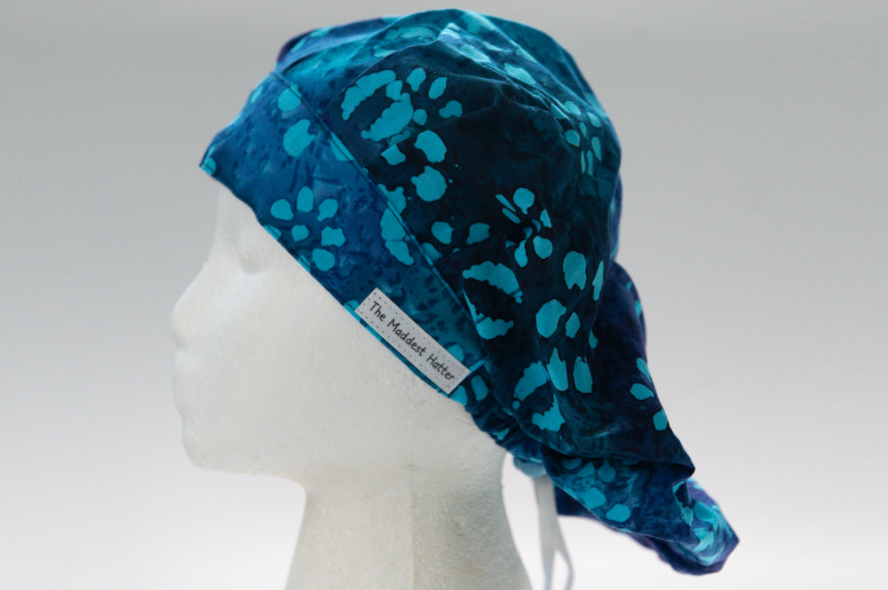 Pretty Blue Flowers Bouffant Style Surgical Hat