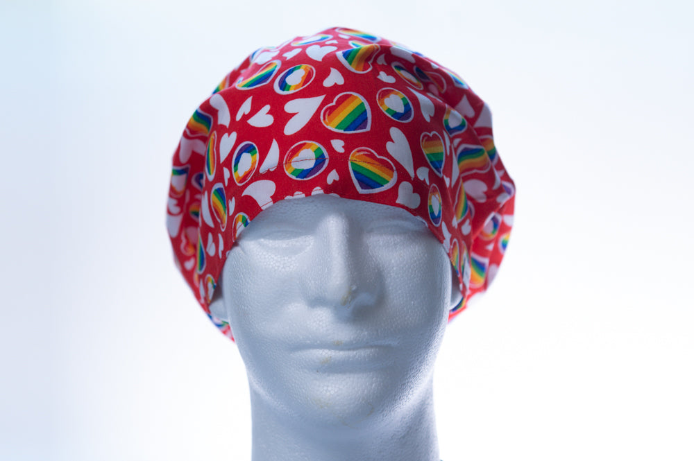 Red Rainbow Pride Hattie Style Surgical Hat