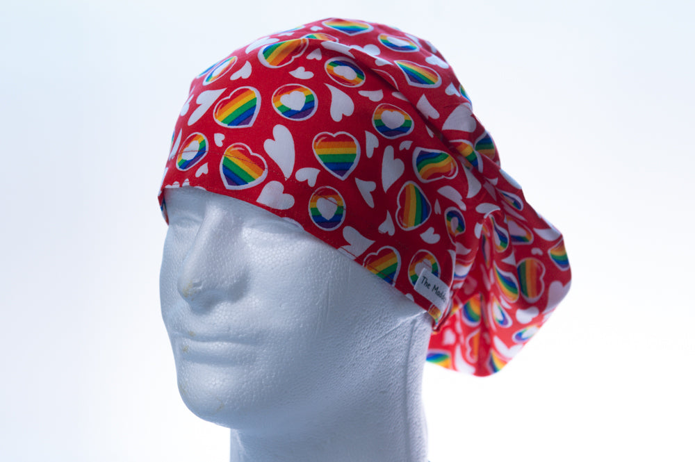 Red Rainbow Pride Hattie Style Surgical Hat