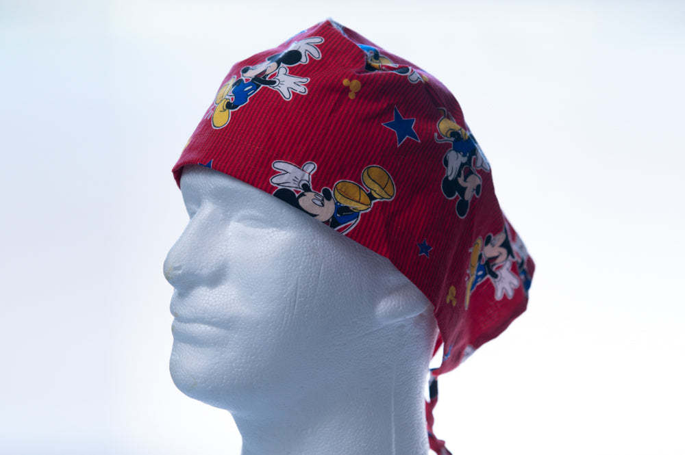 Red Patriotic Mickey Mouse Classic Surgical Style Hat