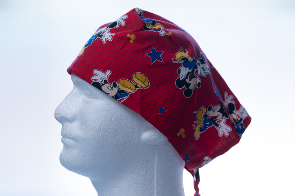 Red Patriotic Mickey Mouse Classic Surgical Style Hat