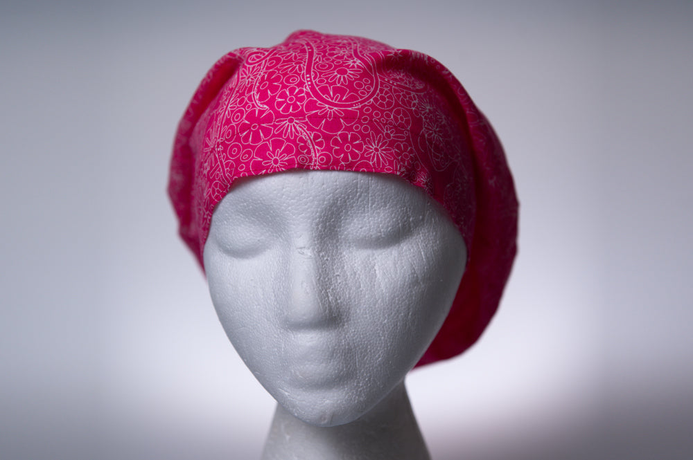 Hot Pink Celestial Hattie Style Surgical Hat