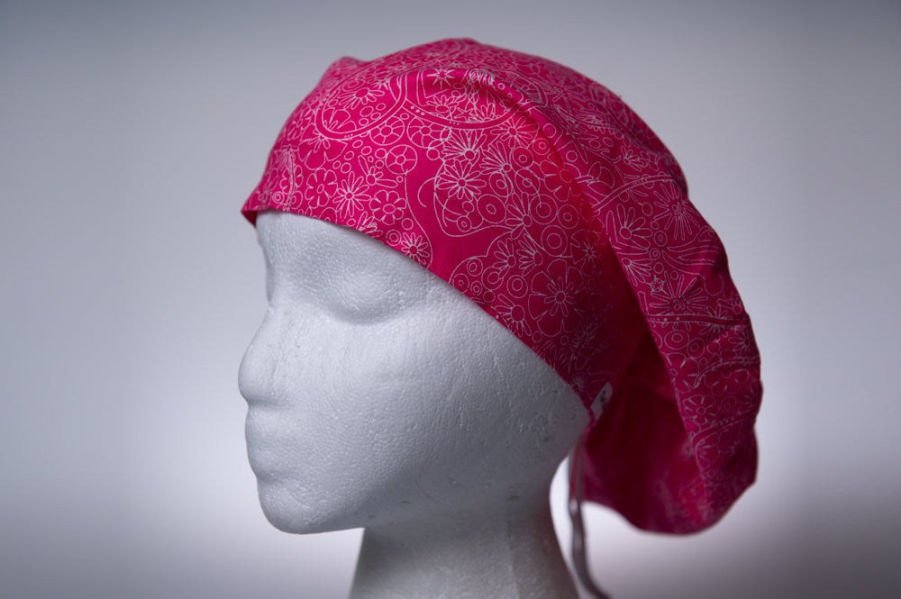 Hot Pink Celestial Hattie Style Surgical Hat