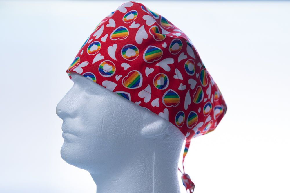 Red Rainbow Pride Classic Style Surgical Hat