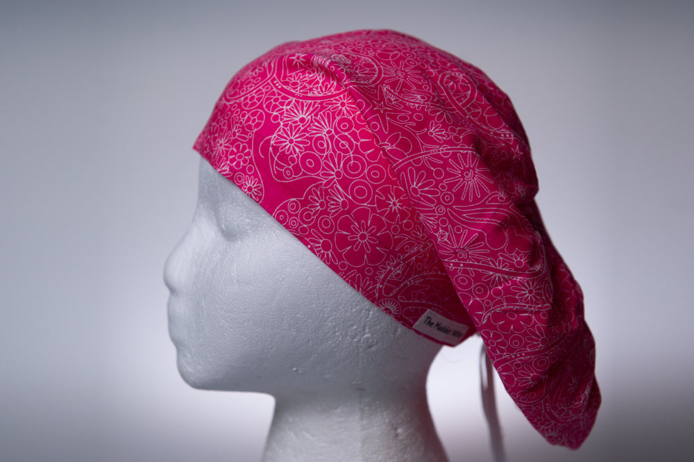 Hot Pink Celestial Hattie Style Surgical Hat