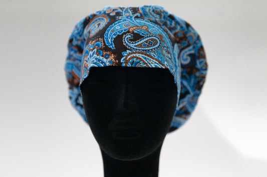 Fall Blue Paisley Sprite Style Surgical Hat