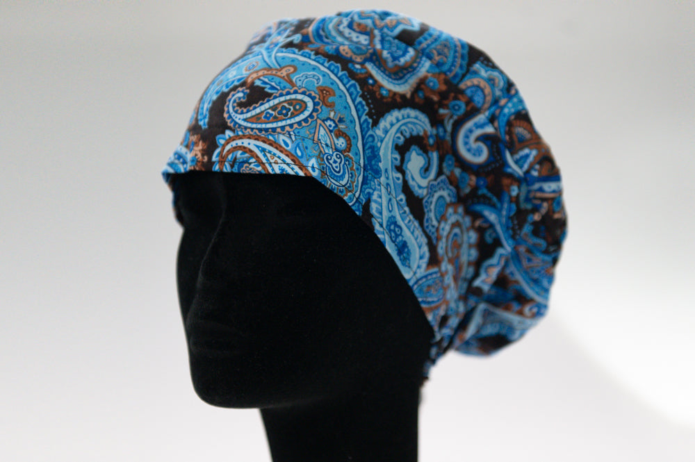 Fall Blue Paisley Sprite Style Surgical Hat