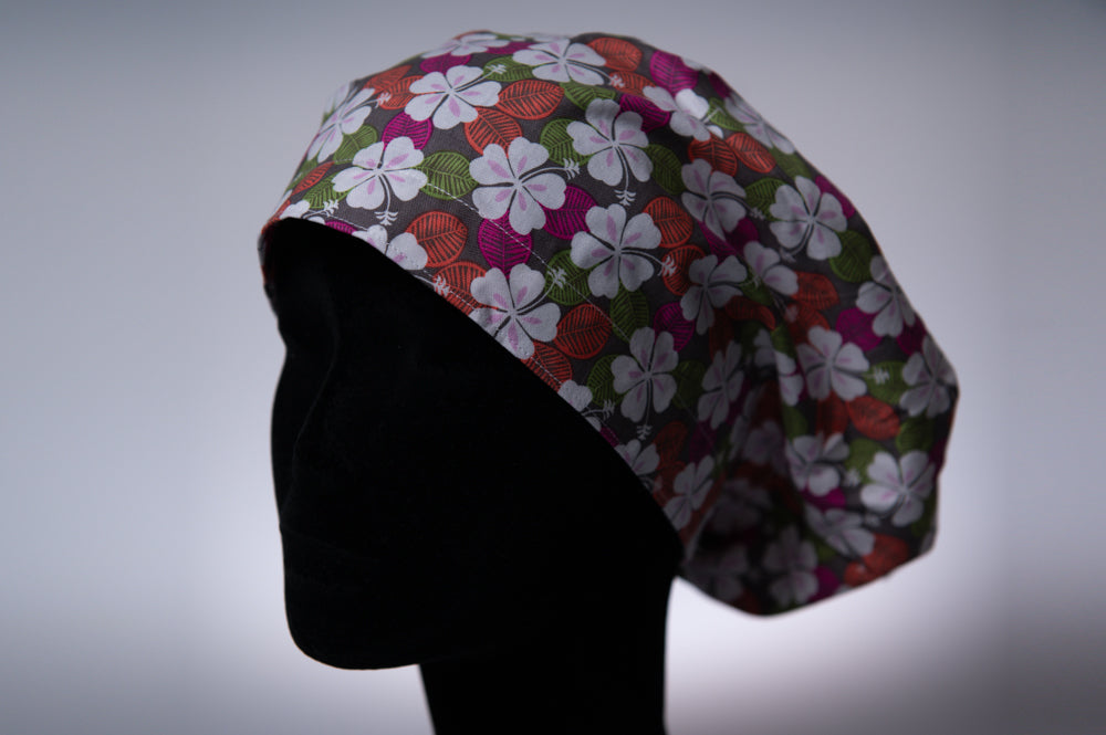 Tropical Island Flowers Hattie Style Surgical Hat