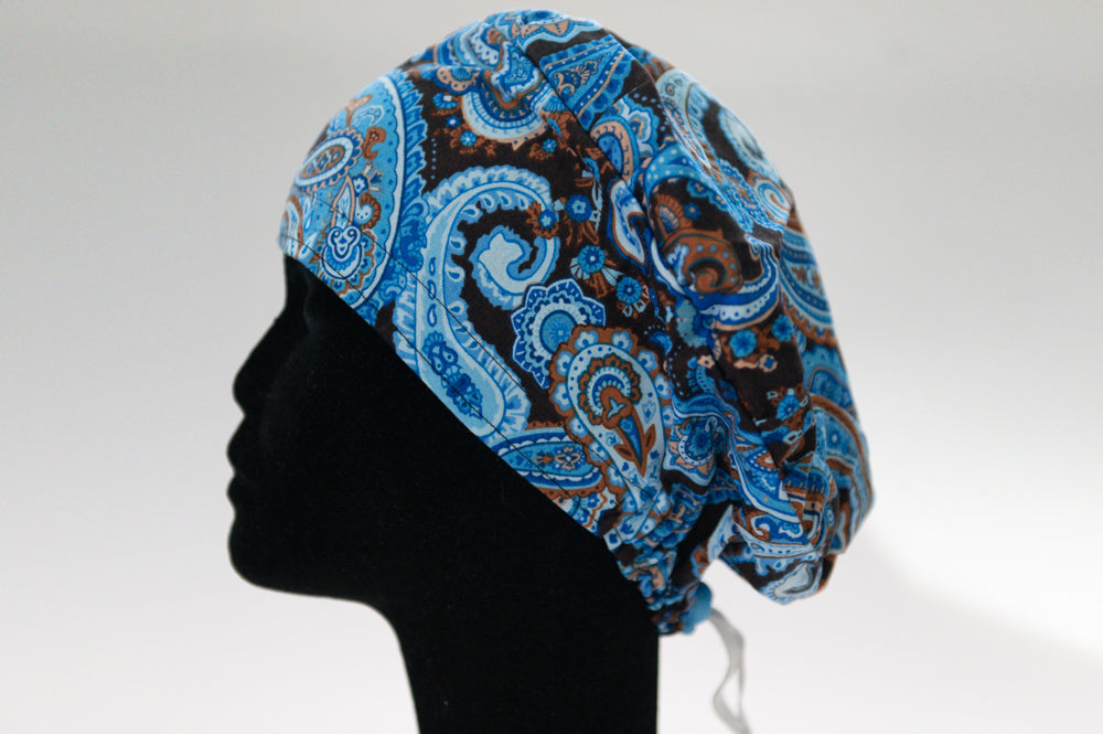 Fall Blue Paisley Sprite Style Surgical Hat