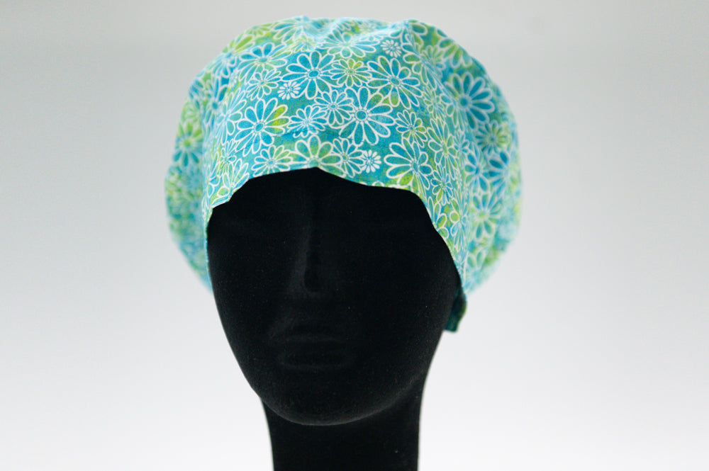 Aqua Marine Daisy Sprite Style Surgical Hat