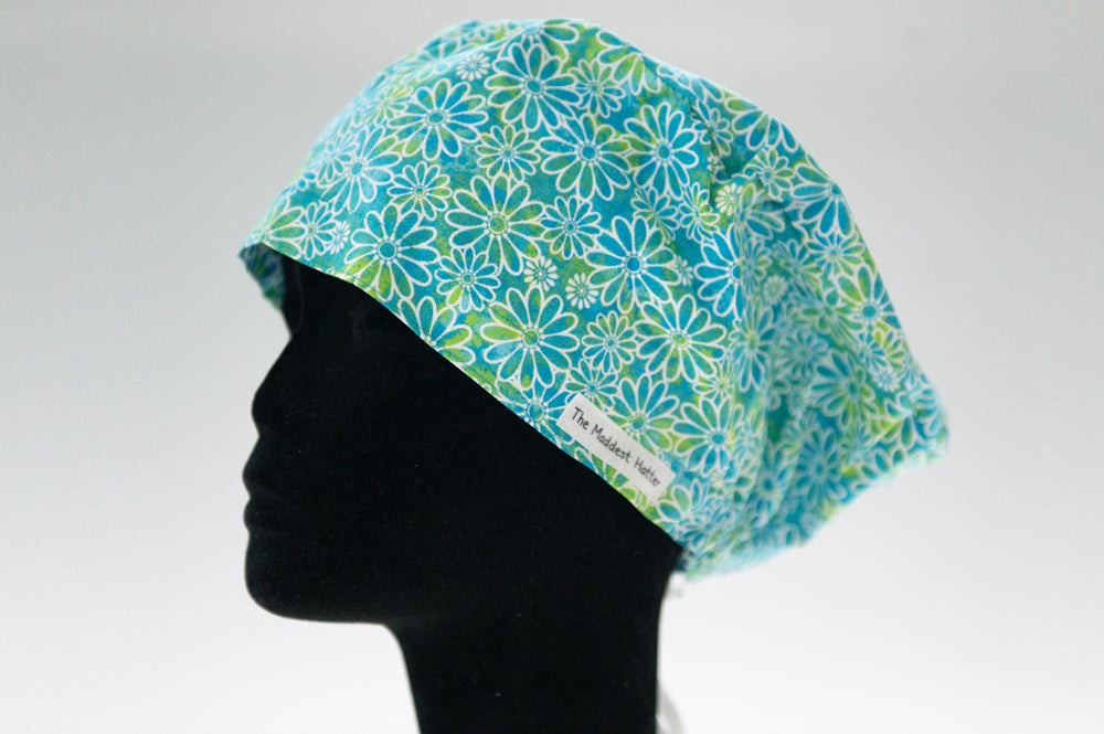 Aqua Marine Daisy Sprite Style Surgical Hat