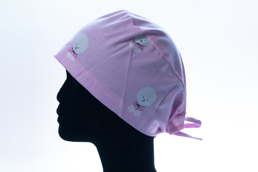 Pink Bichon Frise' Classic Style Surgical Hat