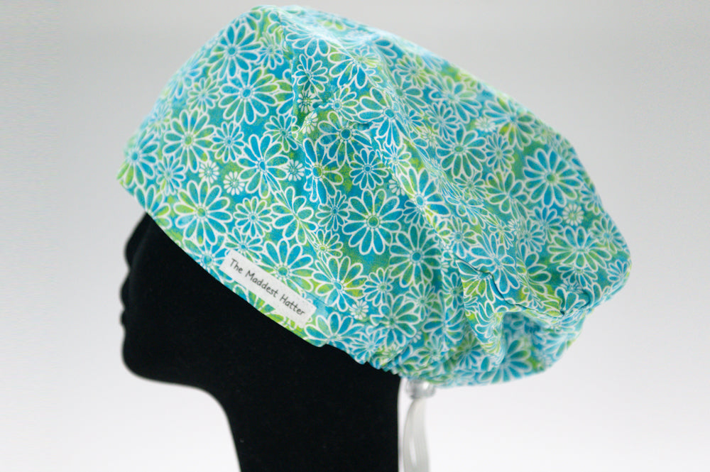 Aqua Marine Daisy Sprite Style Surgical Hat