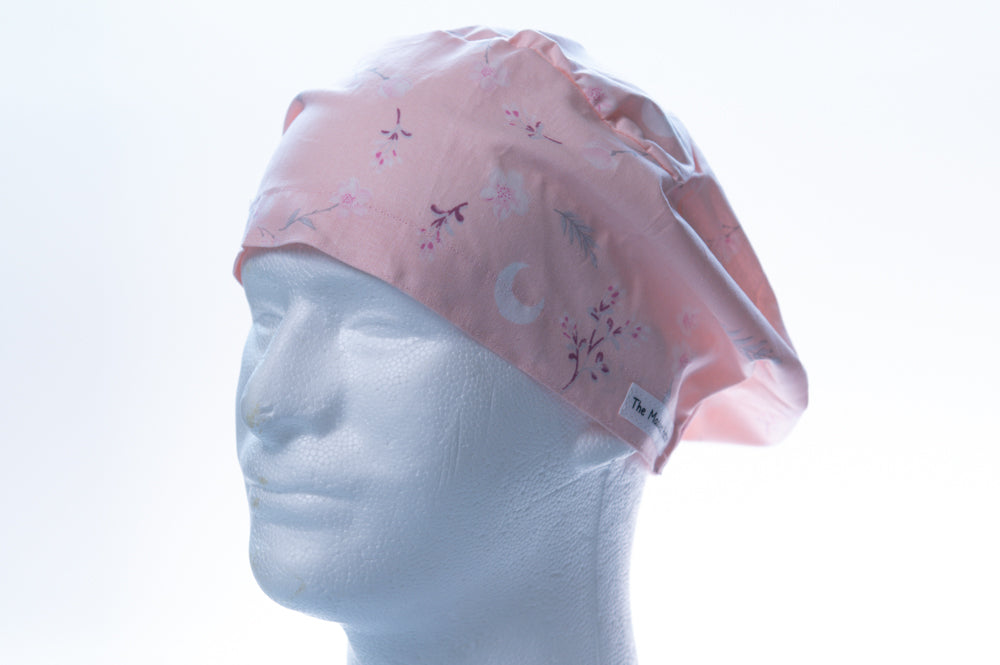 Calming Pink Flowers Sprite Style Surgical Hat