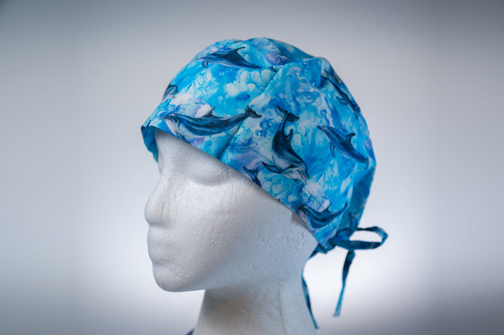 Delightful Dolphin Classic Style Surgical Hat