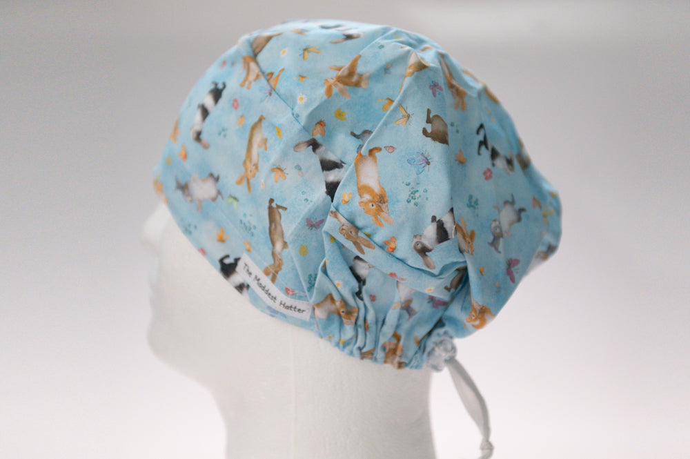 Beautiful Baby Blue Bunnies Sprite Style Surgical Hat