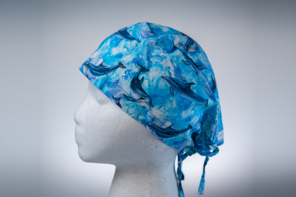 Delightful Dolphin Classic Style Surgical Hat