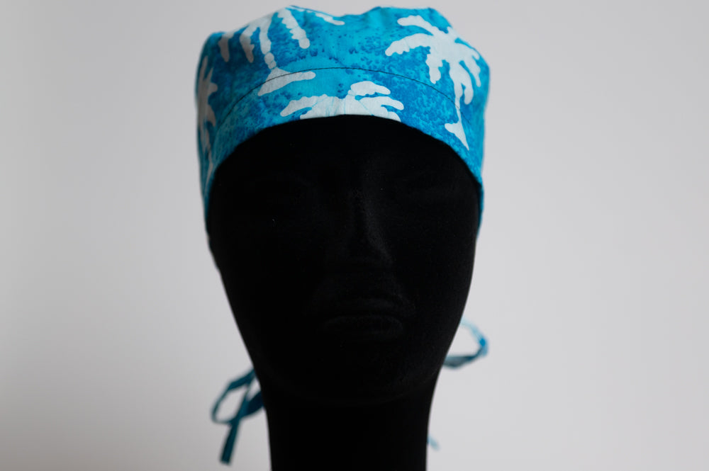 Blue Palm Trees Classic Style Surgical Hat