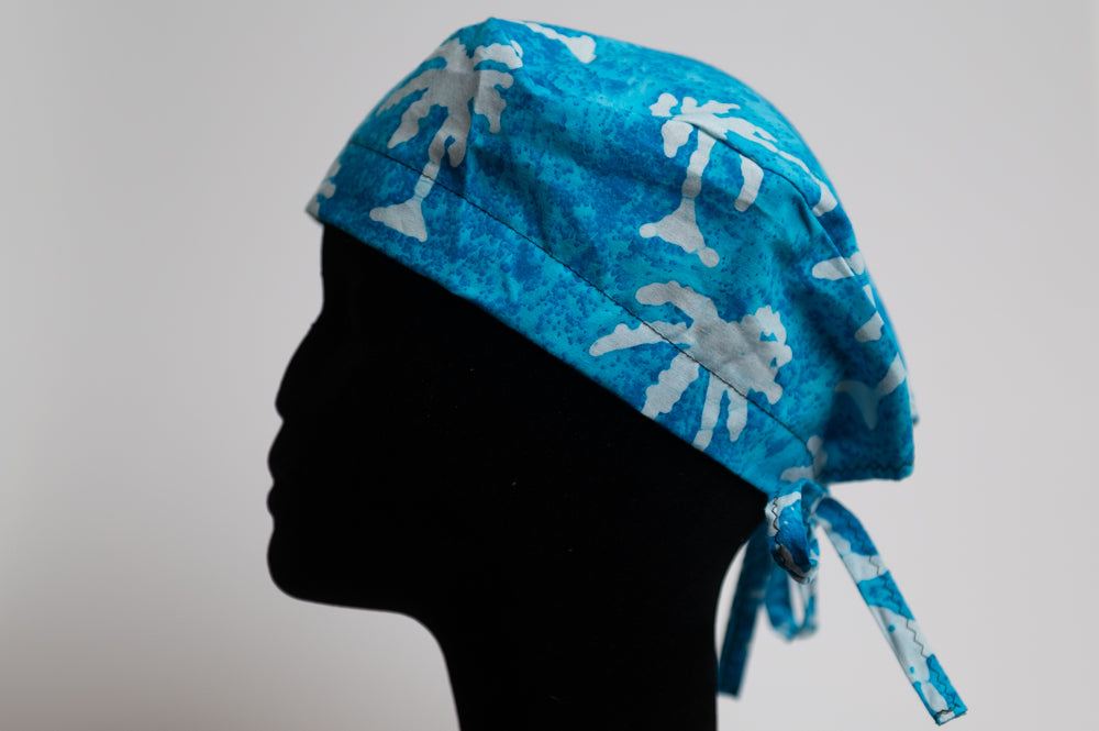 Blue Palm Trees Classic Style Surgical Hat