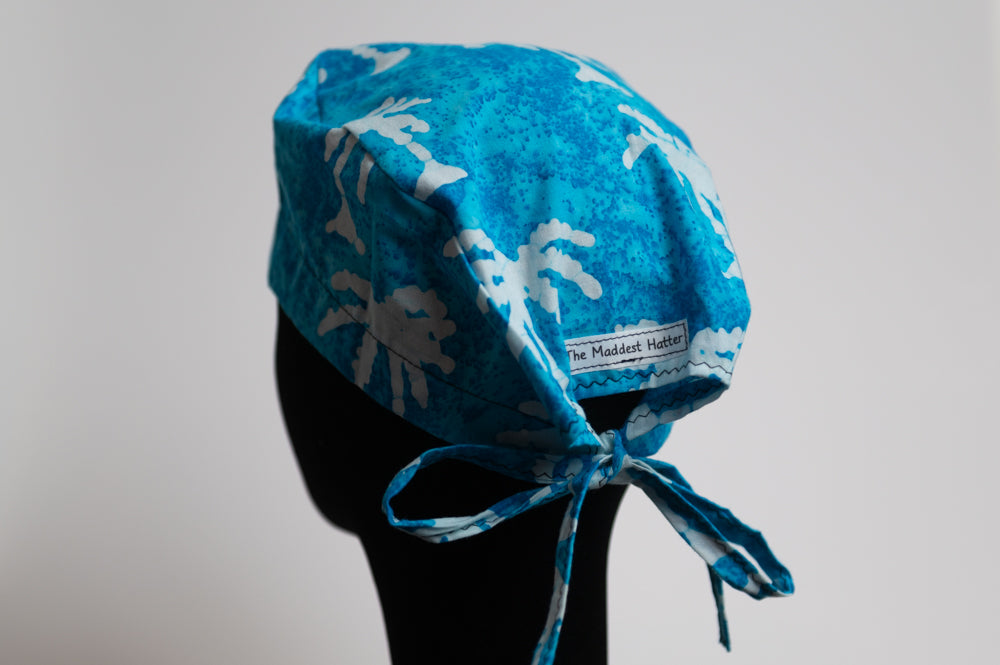 Blue Palm Trees Classic Style Surgical Hat