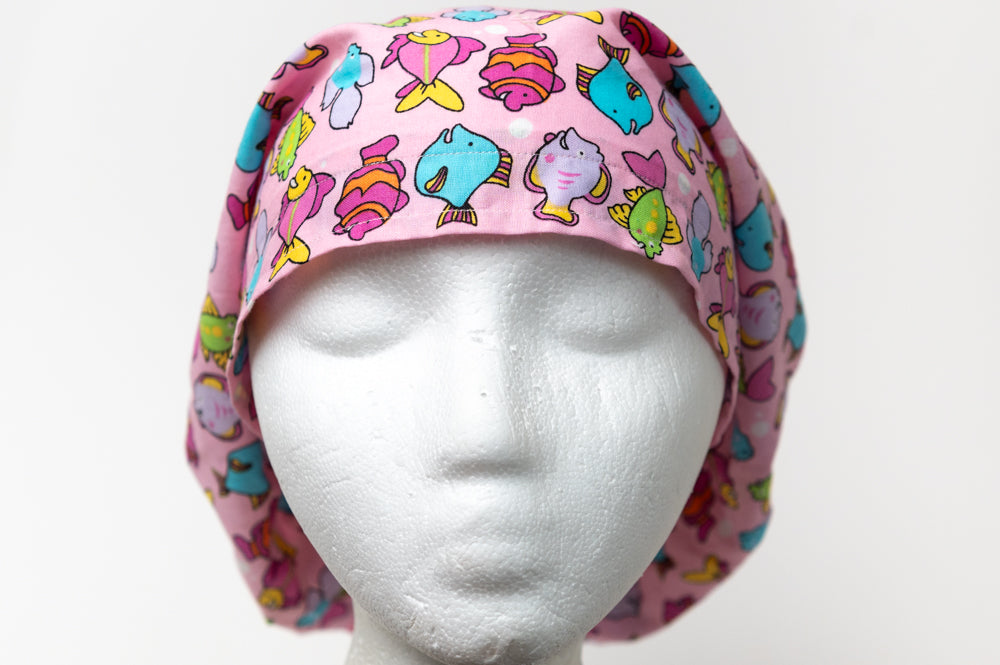 Pink Fish Hattie Style Surgical Hat