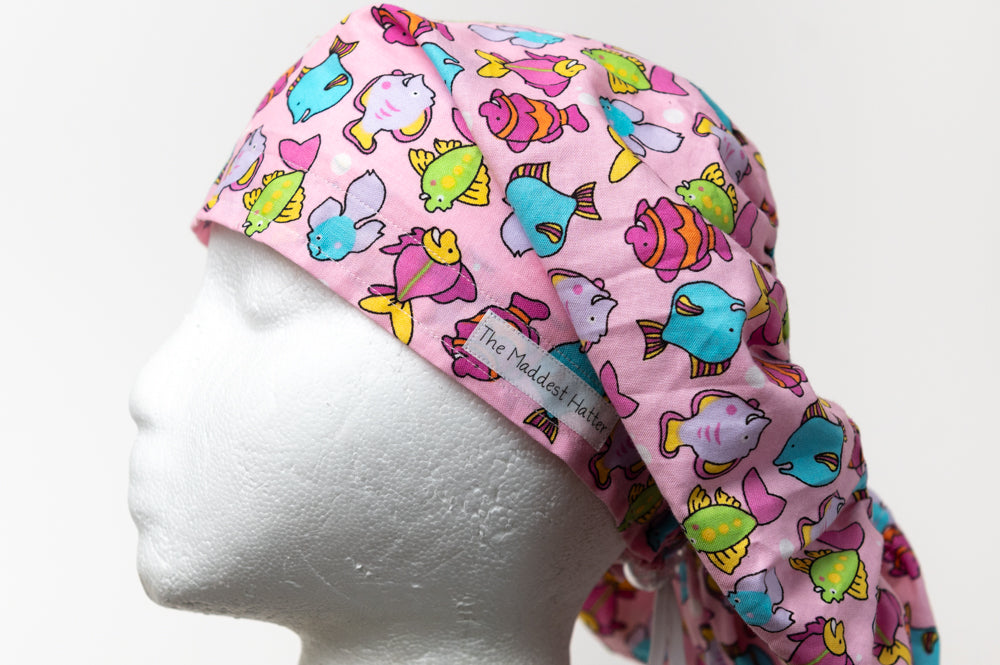 Pink Fish Hattie Style Surgical Hat