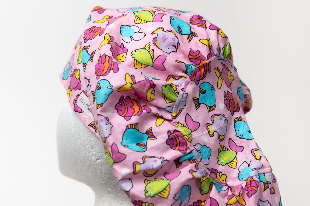 Pink Fish Hattie Style Surgical Hat