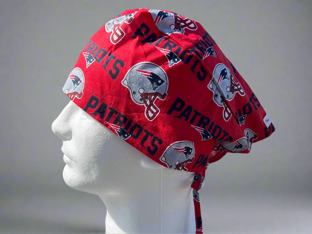 Red Patriots Helmet Classic Style Surgical Hat